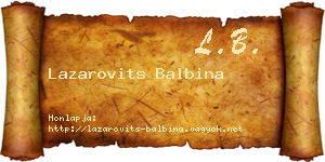 Lazarovits Balbina névjegykártya